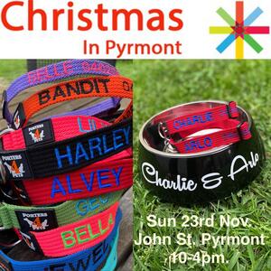 See you tomorrow. Embroidered Collars, personalised bowls, bandana’s, tote bags, doggy advent calendars and more…..