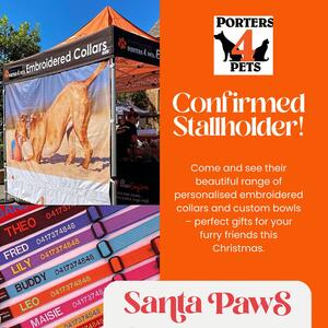 🎄🐾 Santa Paws is coming to town! 🐾🎄

We’re so excited to be at Santa Paws this year, stitching up something special for your furry friends! 🧵✨
📍 Centennial Park
📅 Saturday, 16 November
⏰ 8 AM – 1 PM

Come say hi and watch us embroider your pet’s collar on the spot—the paw-fect gift for your best mate. 🐶🐱💛

#SantaPaws #DogsofInstagram #CatsofInstagram #PetAccessories #EmbroideredCollars #CentennialPark #SydneyPets #handmadewithlove #porters4pets #porters4petscollars